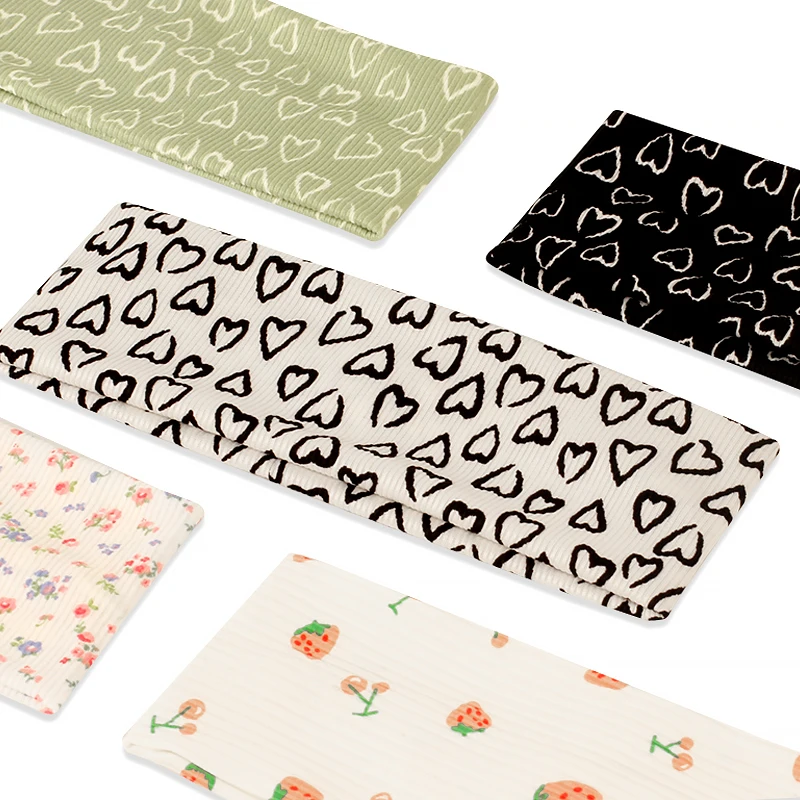 Women Casual Flowers Headbands Flat Stripe Elastic Headband Fashion Bandanas HairBands Stretch Knitted Headwrap Hair Accessories