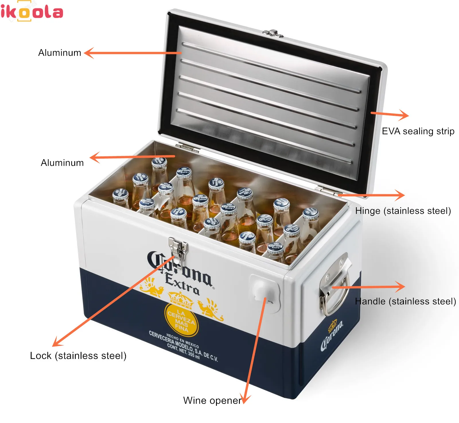Hot sell 20L cooler box  bar cooler ice box custom cooler for party