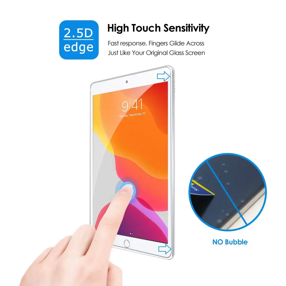 2Pack 9H Tempered Glass Screen Protector for iPad 10th 10.9 inch Glass Screen Protector for iPad Pro 6th 12.9inch