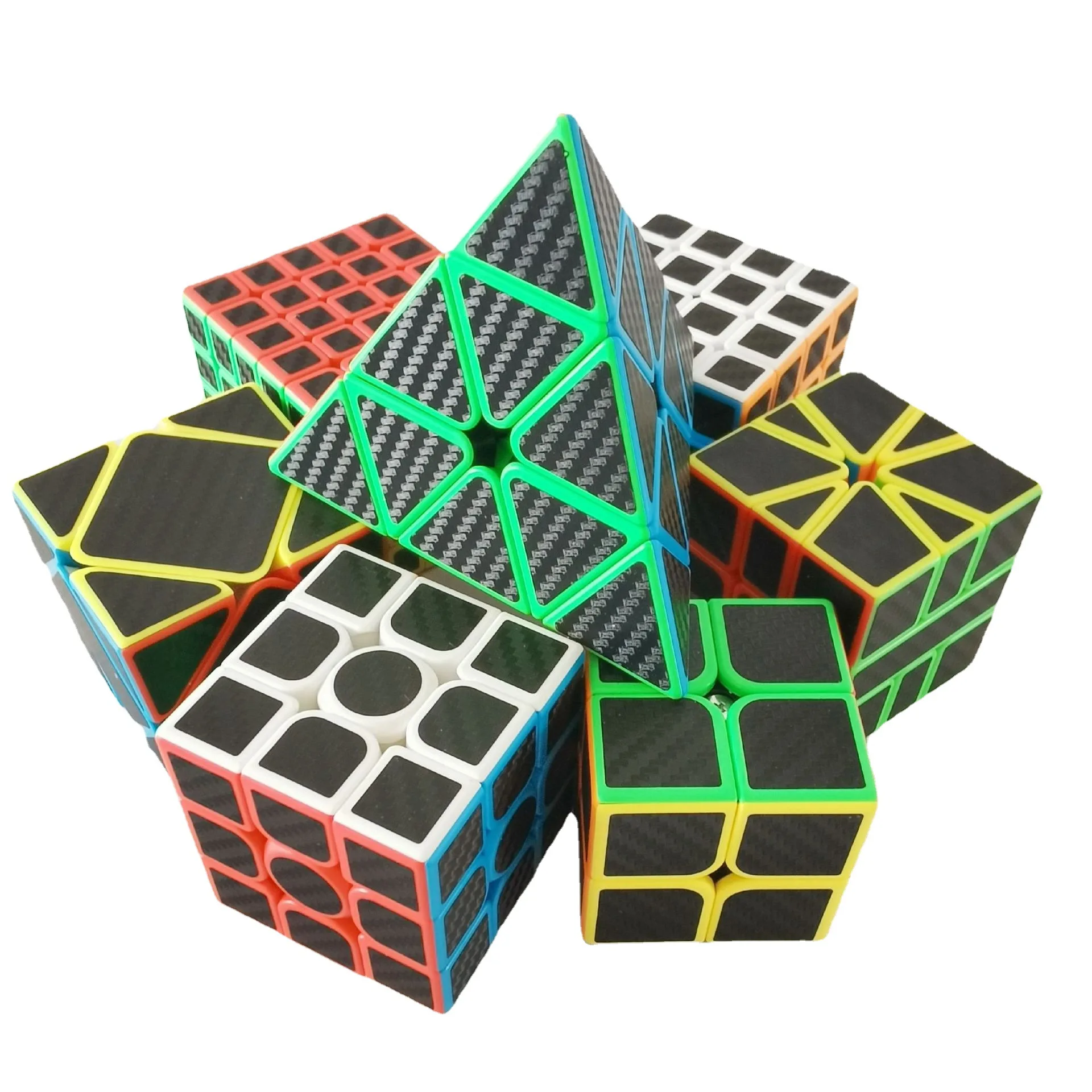 Hot Selling Fast Magic Cube speed puzzle professional cube Carbon Fiber Sticker Smooth  Cube Puzzles Educational Toys for Kids
