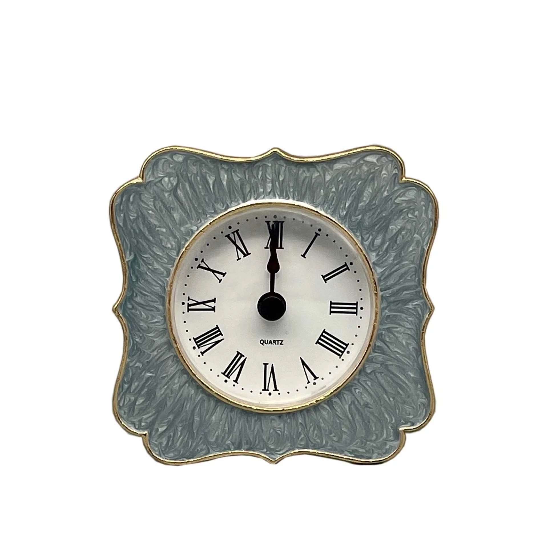 Enamel colored metal clock simple small fresh clock living room home fashionable retro sample room decoration