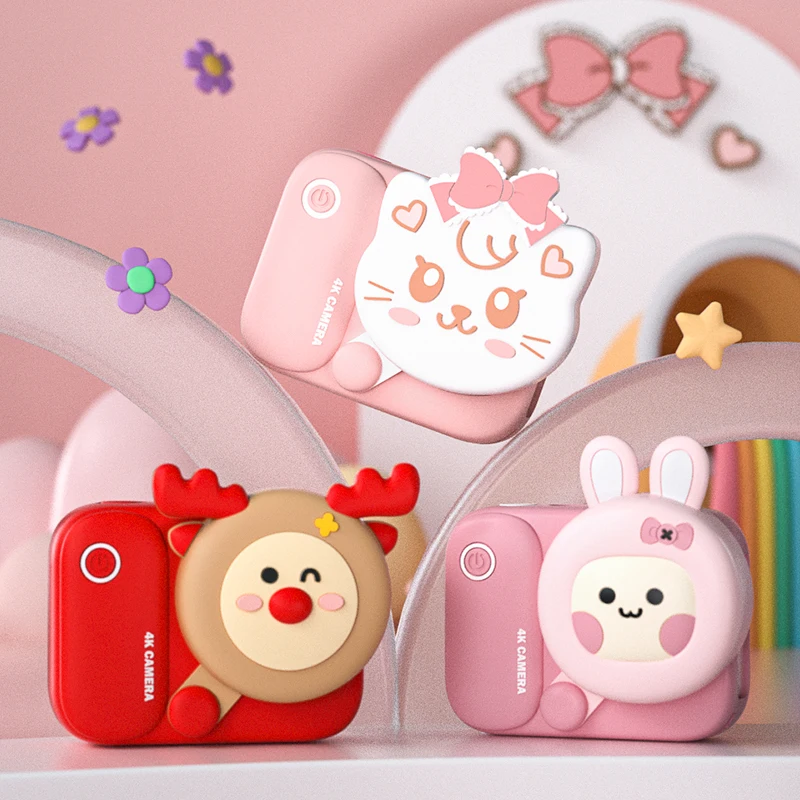 Silicone Cover Hidden Front And Rear Camera Portable Children Kids 4K Video Camera Mini