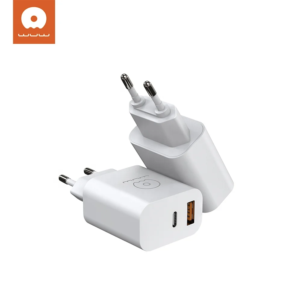 Настенное зарядное устройство PD UK EU pin 20 Вт usb-c USB двойной порт адаптер питания для iPhone 12 13 14 15 с гарантией