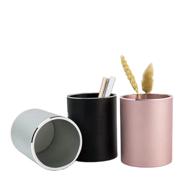 
Alloy Material Highlight Edge Business Custom Laser Engraving Logo Pencil Cup Pen Holder 
