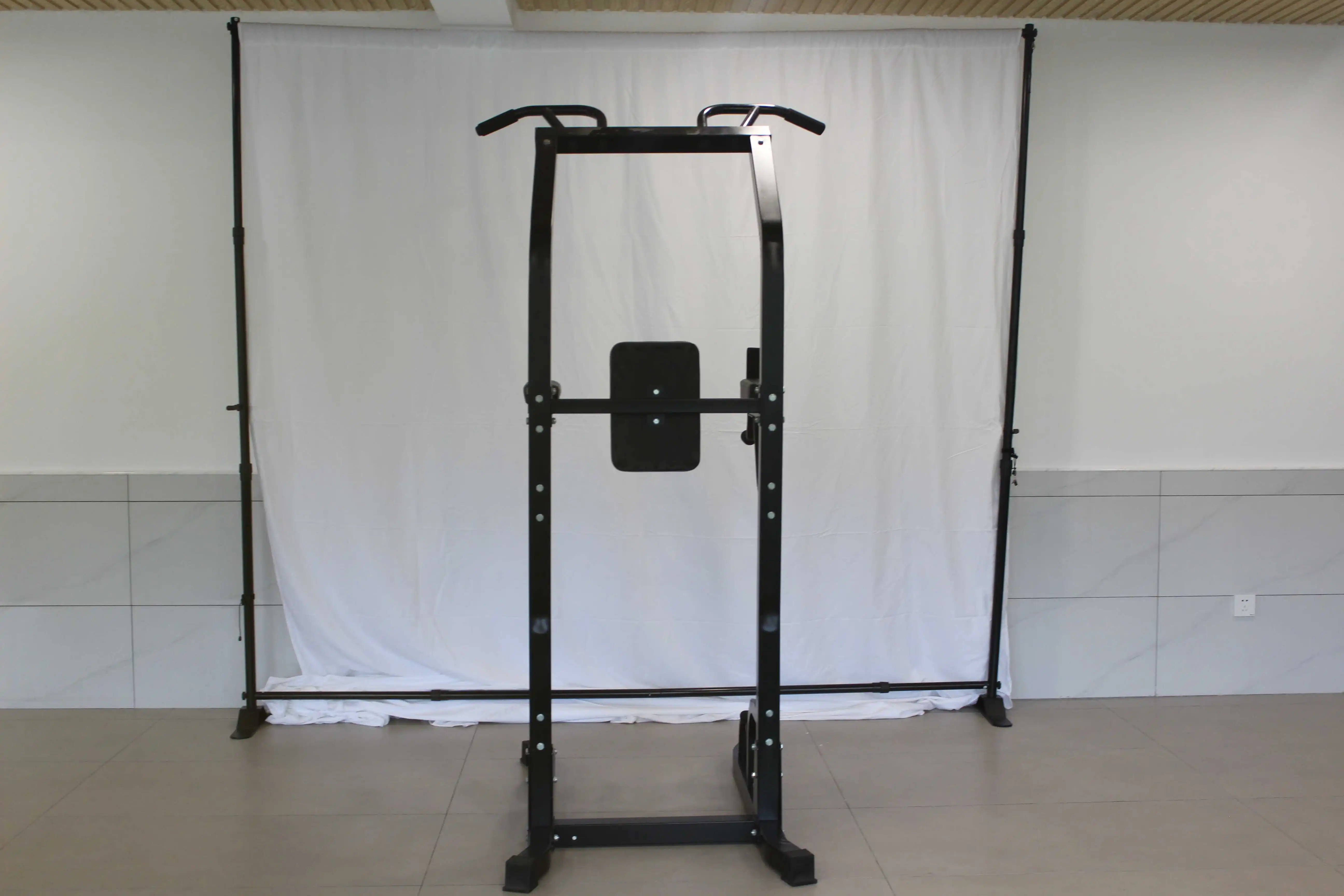 Power Tower Station with Push Up Bars,Upper Body Strength Training Pull Up Dip Bar Fitness Equipment
