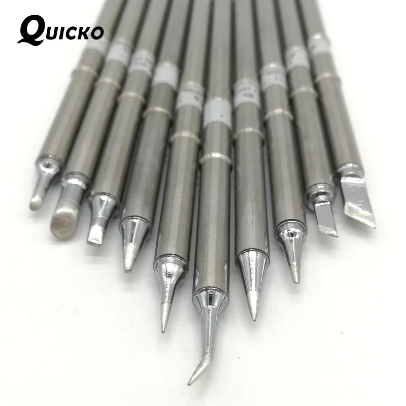 Quicko Original 10Pcs/SET T12-10 B2 D24 C4 ILS JL02 KU K BC2 BL BC1 Iron Tips Series Soldering Rework Station T12-942