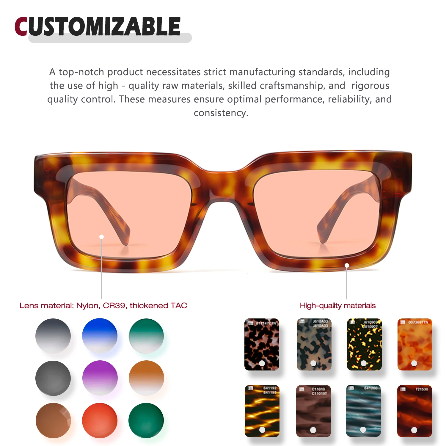 Benyi Factory Directly Sale Unisex Custom Sunglasses Uv400 Protection Supply OEM ODM Sun glasses Top Quality Acetate Sunglasses
