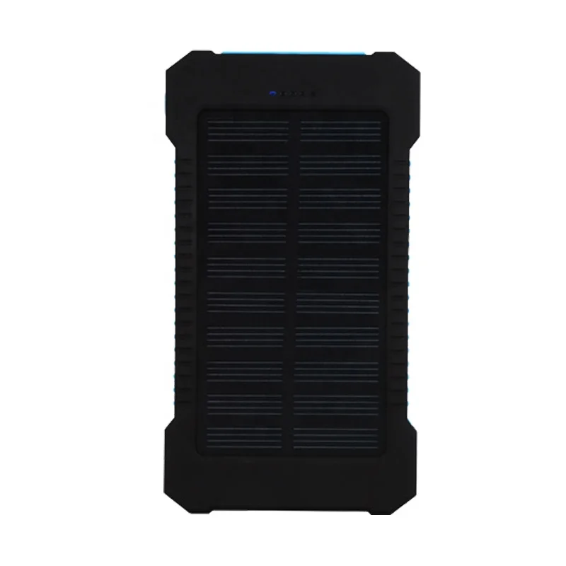  Солнечное зарядное устройство с двумя портами USB Power Bank 20000 мАч водонепроницаемый аккумулятор Внешняя портативная солнечная панель со светодиодной