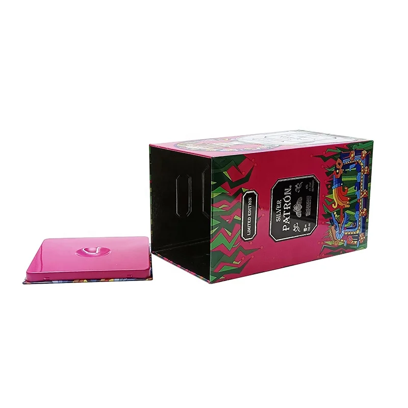 Customizable Square Metal Packaging Box Tin Wine Box Packaging Tin Can