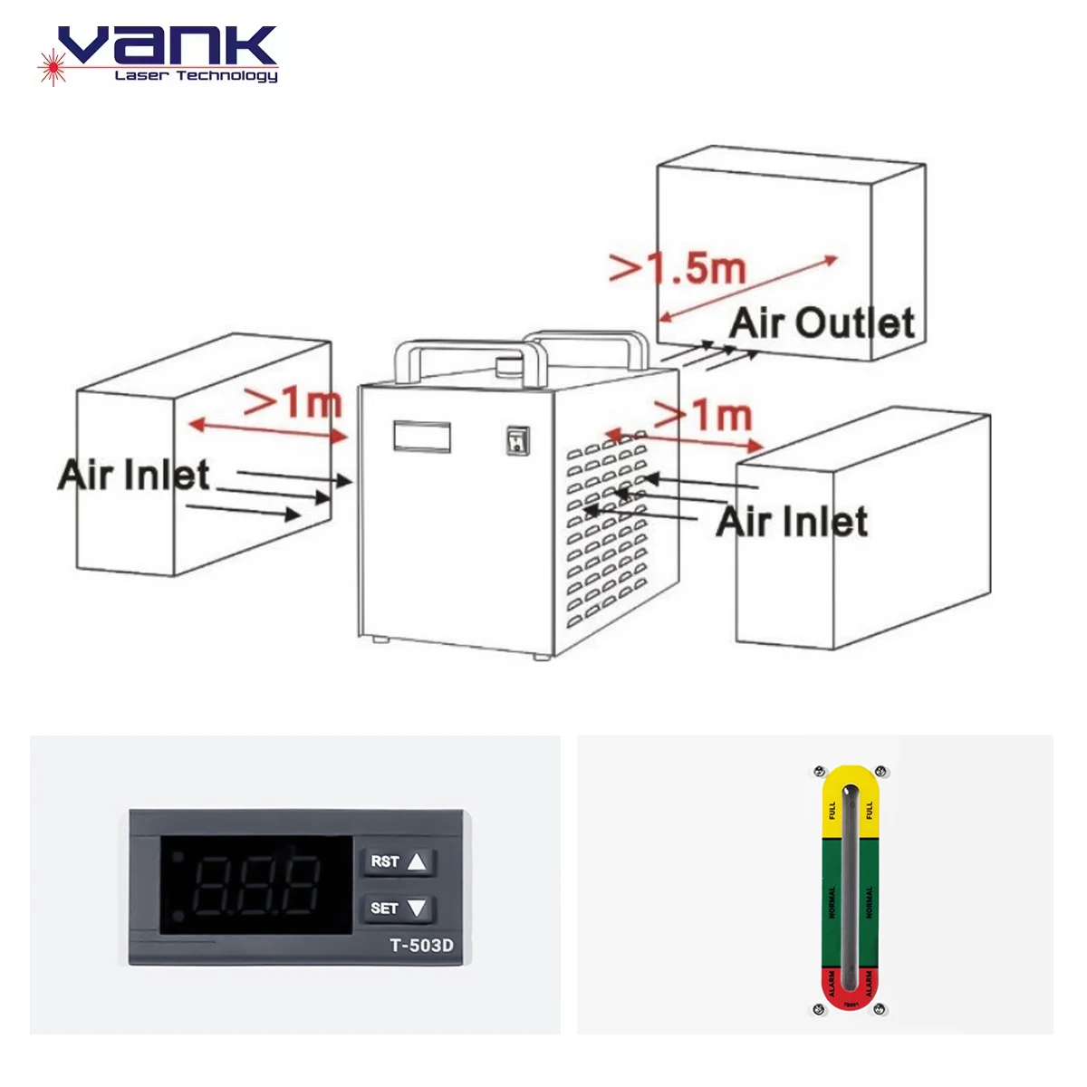 Industrial Chiller CW-5000 For CO2 Glass Laser Tube