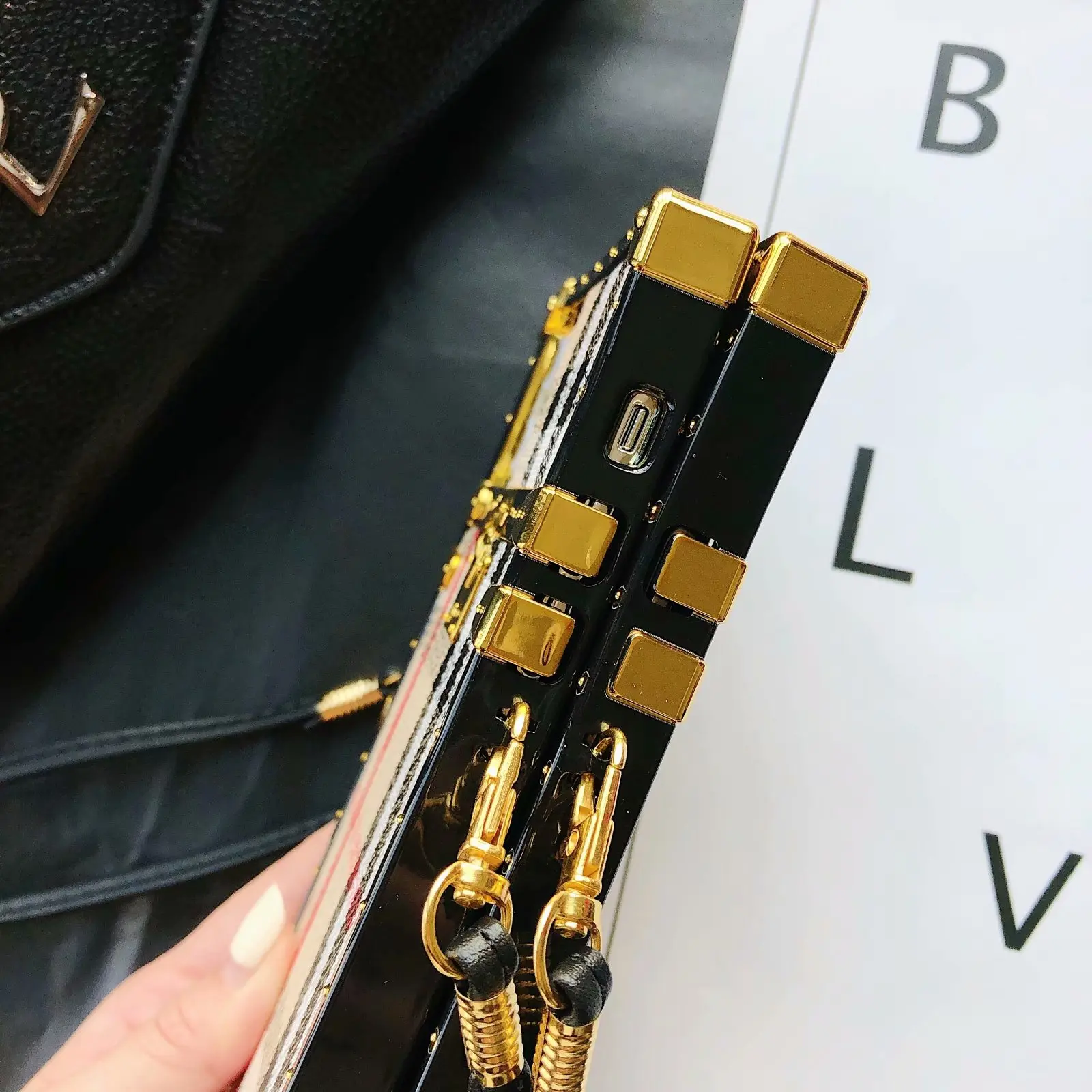 
luxury design square phone case for samsung galaxy s20 Ultra s10 s9 s8 plus leather cases for note20 note10 note9 