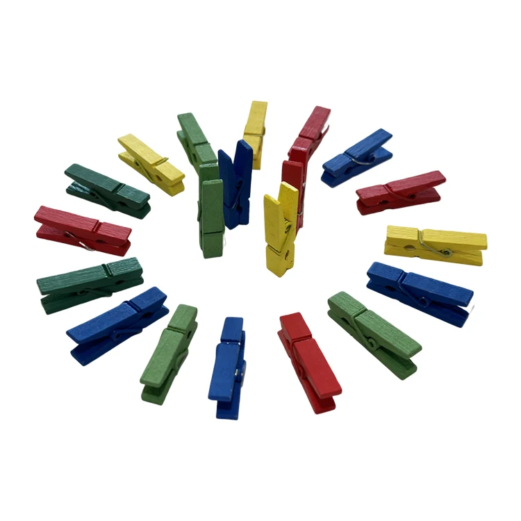 Colored Clothespins Wooden Heavy Duty Clothes Pins with Strength Spring Wood Clips for Crafts Pictures Classroom Photos