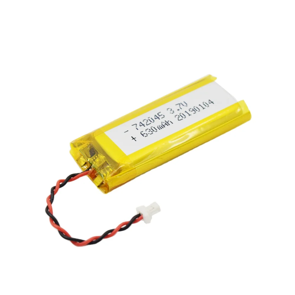 Маленькая литиевая 742045 lipo 3 7 v 630mah перезаряжаемая носимая батарея li-pomer для металлоискателя