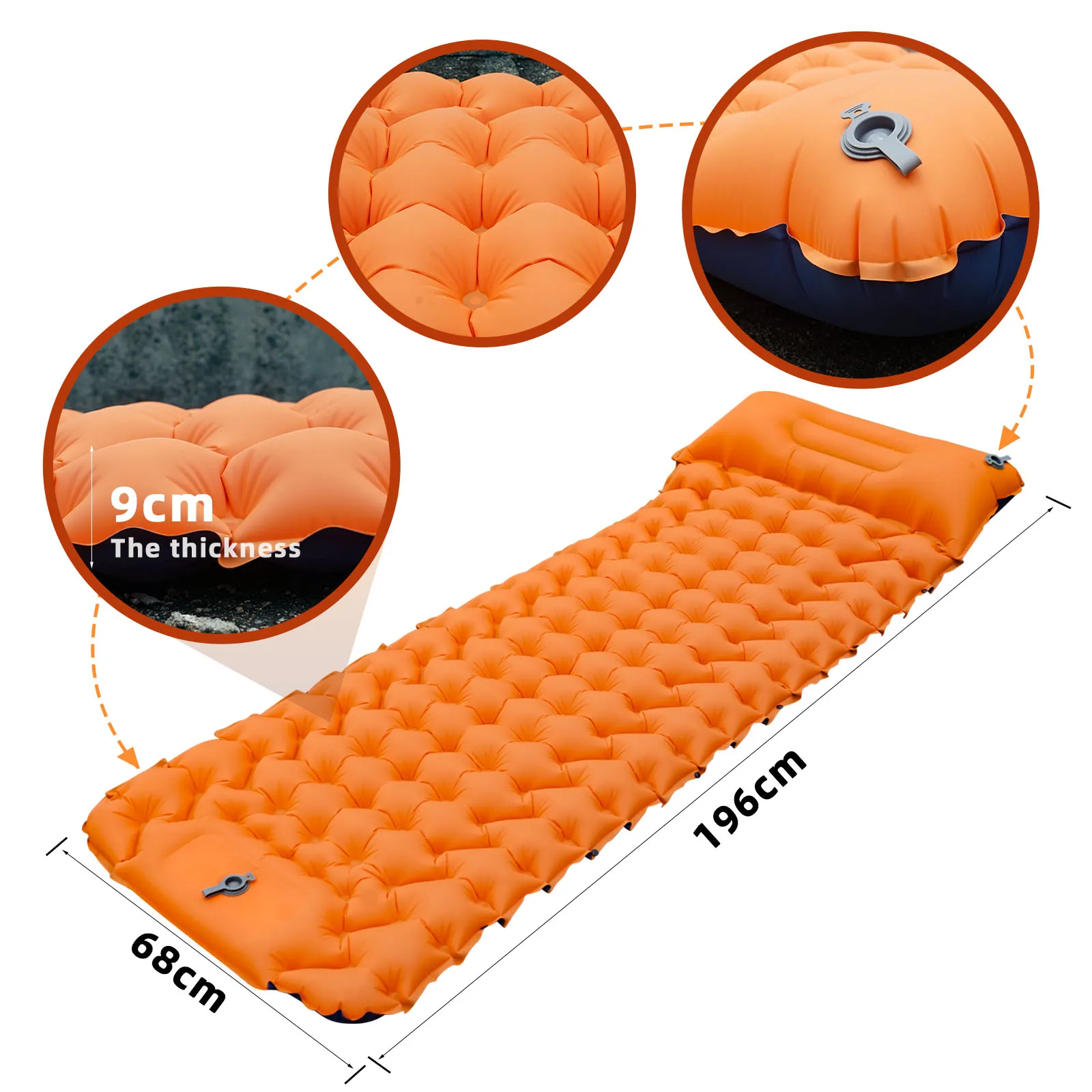 Hot Sell 10cm Thick Widened Self Inflating Sleeping Pad Sleeping Mat Foot Pump Camping Pad Outdoor Inflatable Camping Mat