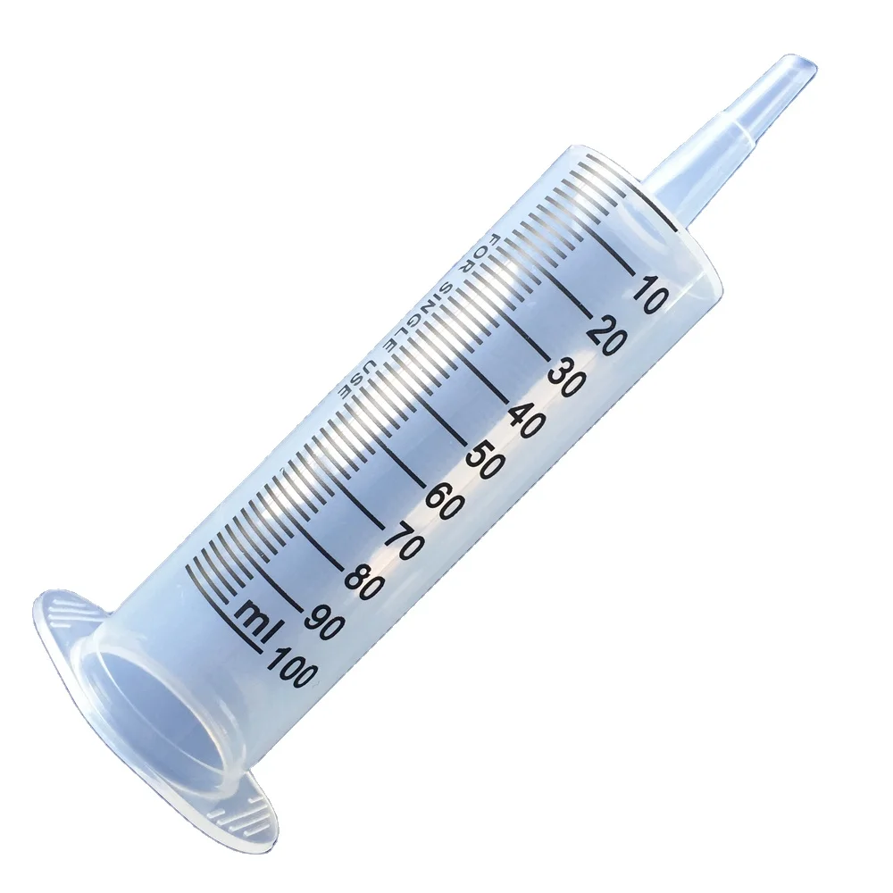 Disposable plastic catheter tip feeding syringe 100ml