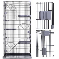 Wholesale stainless chicken coop rabbit playpen large diy cat outdoor metal cage enclosure three layered pet cat cage