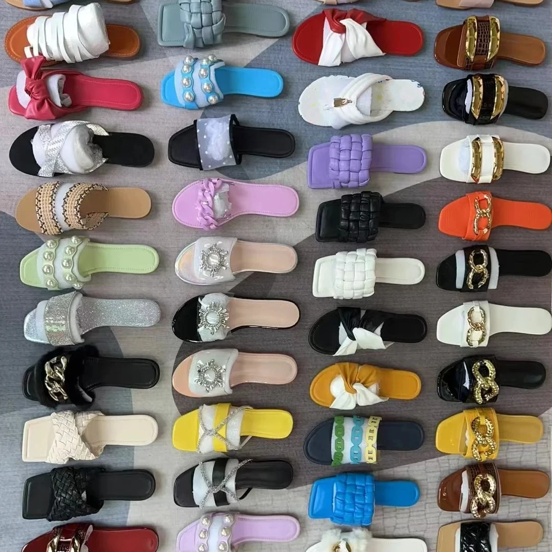 sunborn women Brand Slippers Summer Slides Open Toe Flat Casual Shoes Leisure Sandal Female Beach Flip Flops