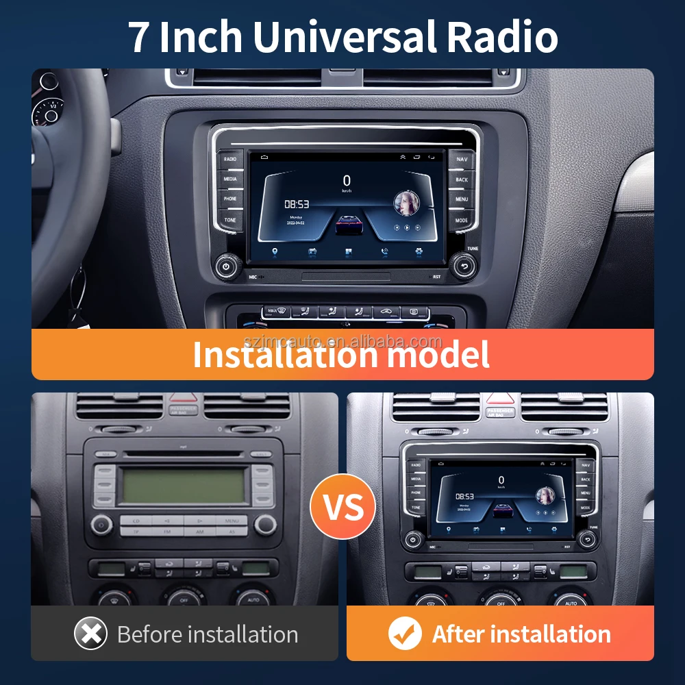 JMC 7 дюймов беспроводной Carplay Универсальный радио IPS сенсорный экран Android Auto DVD Player зеркальная ссылка DSP GPS SWB DVR к VW SKODA SEAT