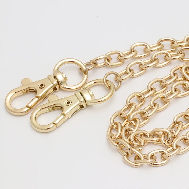 Hot sale Rose gold Aluminum chain Solid clutch bag chains High quality metal brass handbag chains for bags