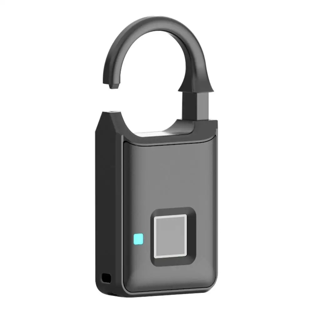 mini smart finger print padlock waterproof USB charging P50 smart keyless fingerprint lock