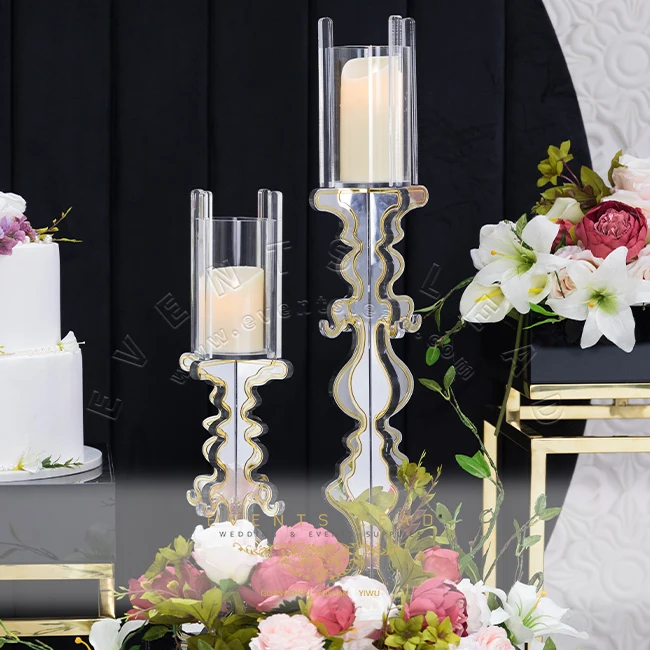 Красивый прозрачный акриловый подсвечник центральные