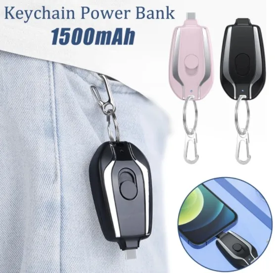 Mini Keychain Power Bank Charging Powerbank Mobile Phone Spare External Battery For Iphone Android Smartphone