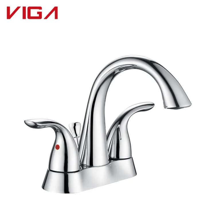 Factory Wholesale Deck Mounted Dual Handle Face Basin Sink Mixer Tap Bathroom Basin Faucet