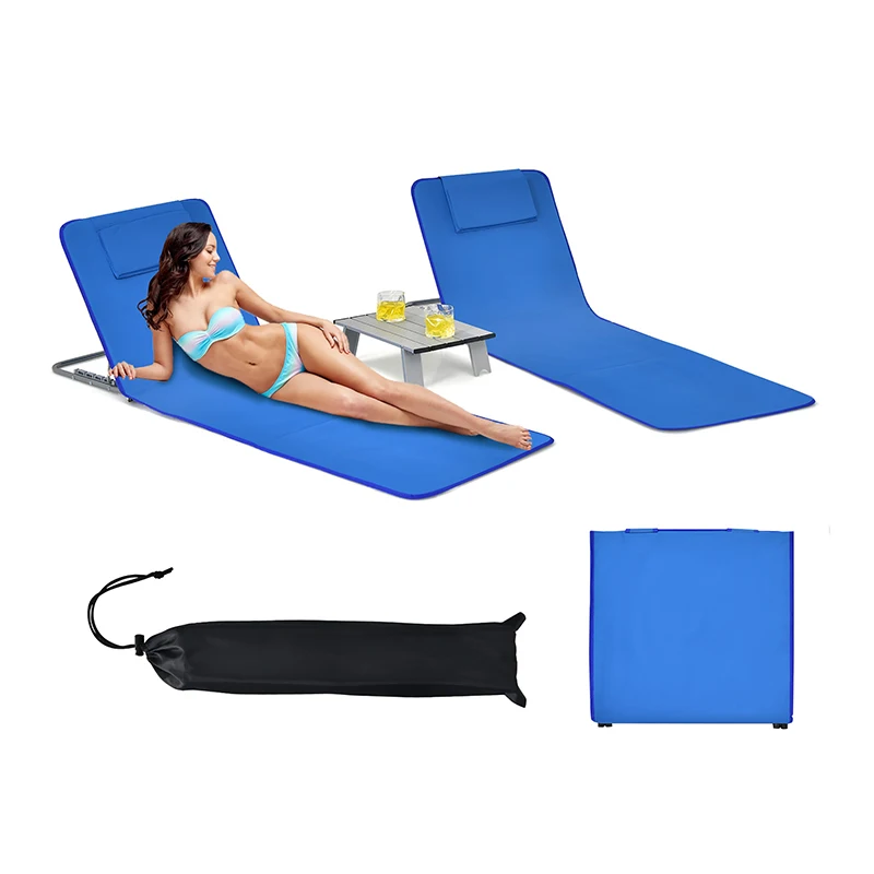 Custom Print Portable Beach Reclining Lounger Beach Chairs Adults Beach Lightweight Folding Camping Sun Lawn Chairs Set
