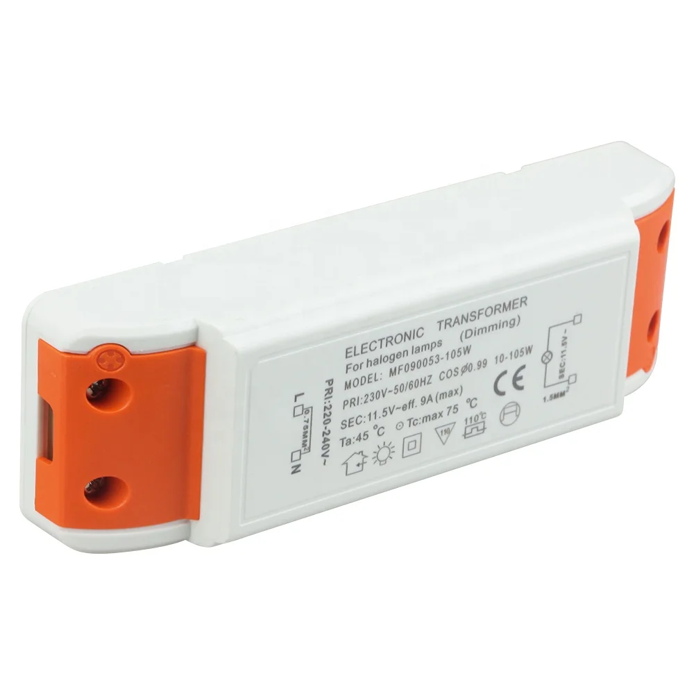 AC12V светодиодный трансформатор 10-105 Вт галогенный драйвер защита от короткого замыкания ce