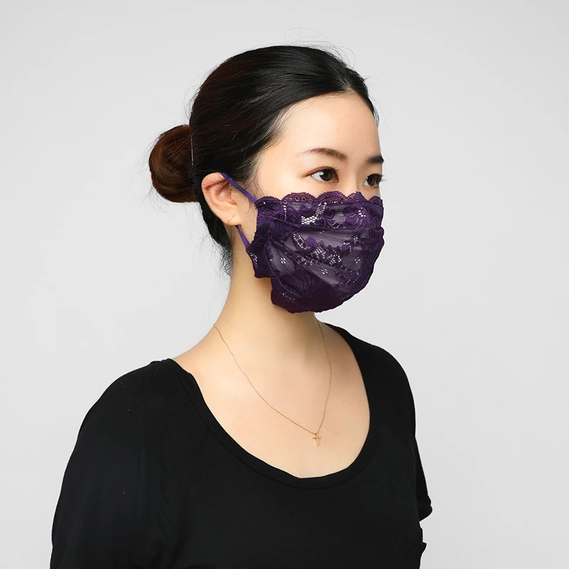 
SILKSTORY MK-101 decorative cloth lace face mask washable with optional types 