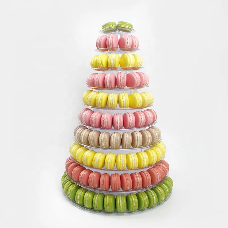 10 Tiers Macaron Cookie Chocolate Clear Plastic Tower display stand packaging