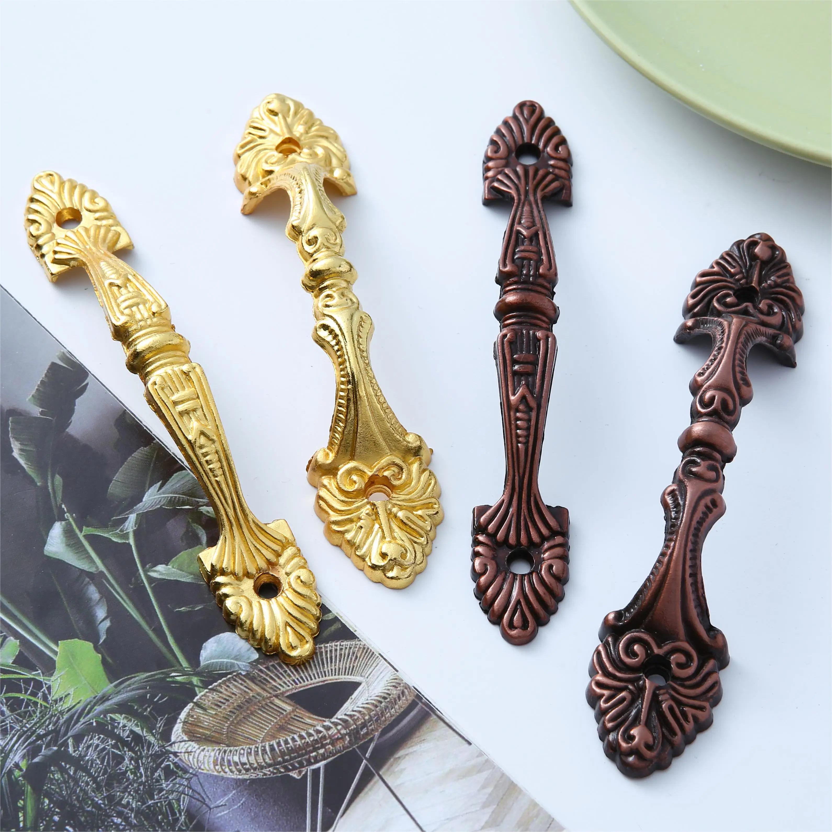Zinc Alloy Handles Metal Vintage Antique Furniture Handles Bedroom Drawer Cabinet Handles