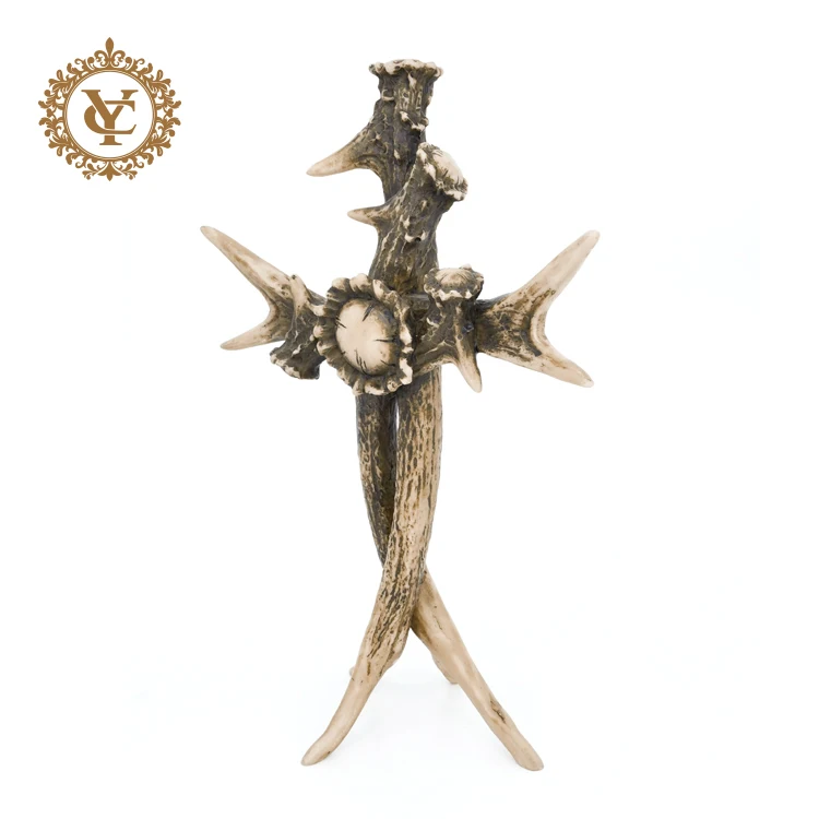 Custom Wholesale Resin Antler Table Cross Antler Decoration Religious Cross