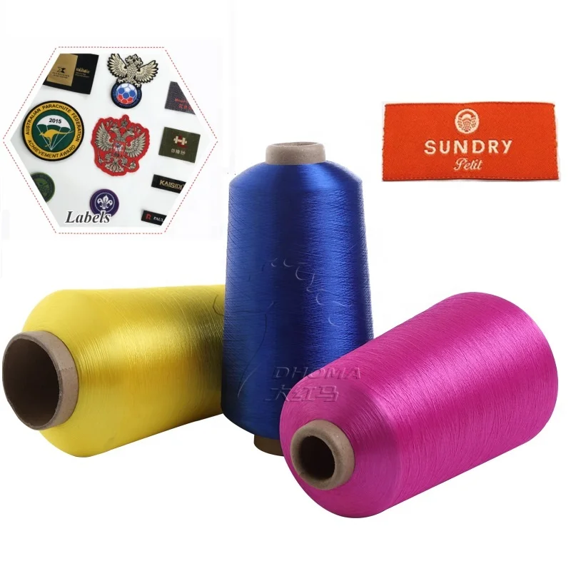 DHOMA dyed polyester FDY Yarn colorful FDY Yarn 75D fdy bright polyester yarn for woven label