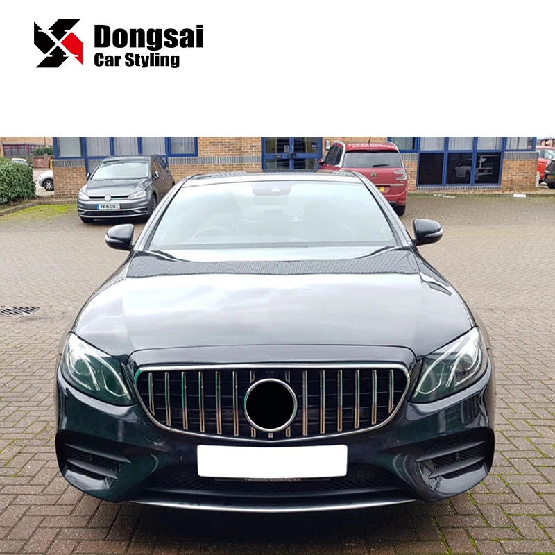 GT стиль ABS передний бампер Серебряный гриль решетка для Mercedes Benz E класс W213 W238 E43 E53 E63s 2016 +