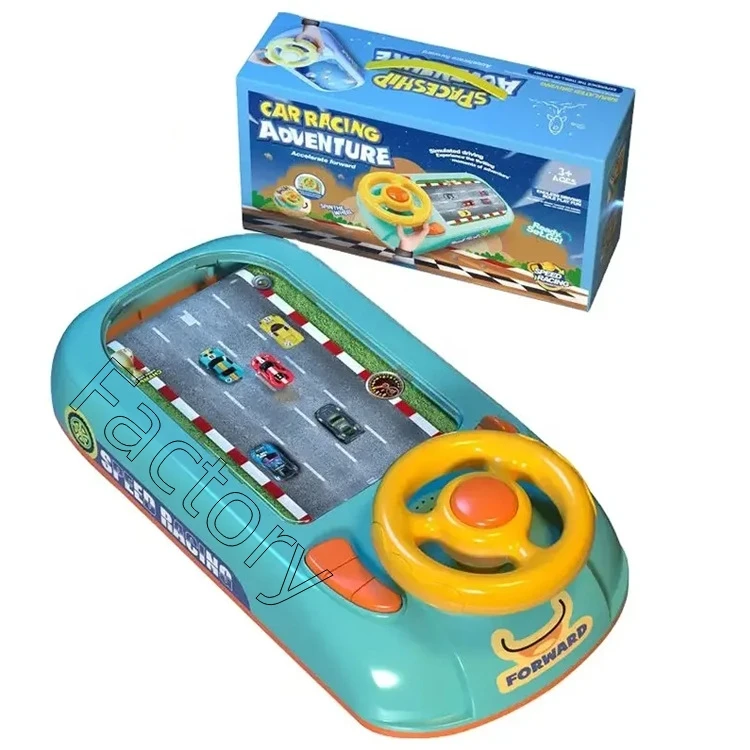 Hot Sale Educational Interactive Simulation Table Car Racing Adventure Game Kids Steering Wheel Driving Toy For Children