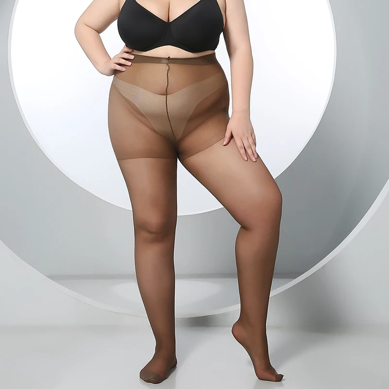 20D Ultrathin Transparent Pantyhose Super Plus Size Snagging Resistance Tights Pantyhose for Women.