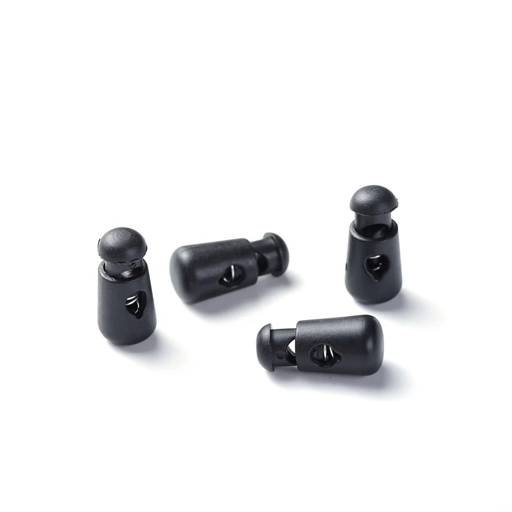 Wholesale high quality black nickel-free plastic cord lock for jacket