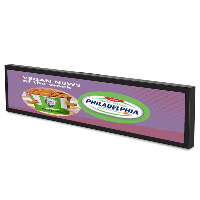 49.5 Inch Full HD Indoor TFT LCD Monitor Supermarket Stretched Bar Type Advertising Equipment