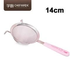 CHEFMADE Baking Hand Held Kitchen 14CM Stainless Steel S/S Flour Sieve For Cooking