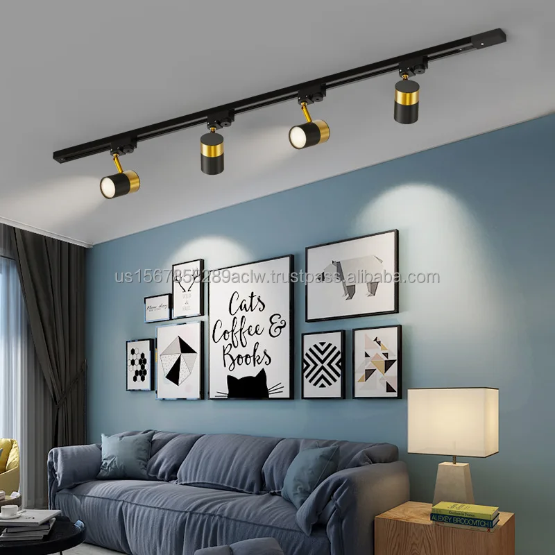 Hidden track strip light LED light track lighting system embedded with surface mounted magnetic absorption track spotlights