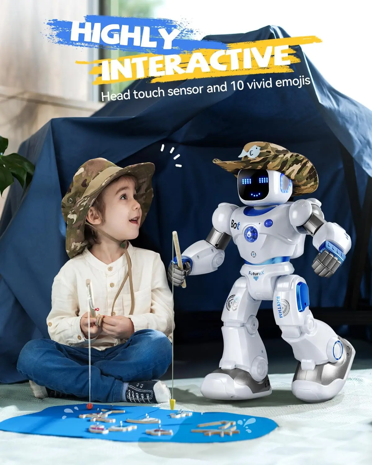 Large Interactive RC Robot for Kids Smart Educational Toy with Voice Control and Programmable APP