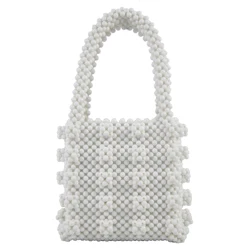 Wholesale Fashion Women Best Seller Pearl Beaded Mini Tote Black Girl Hand Bags