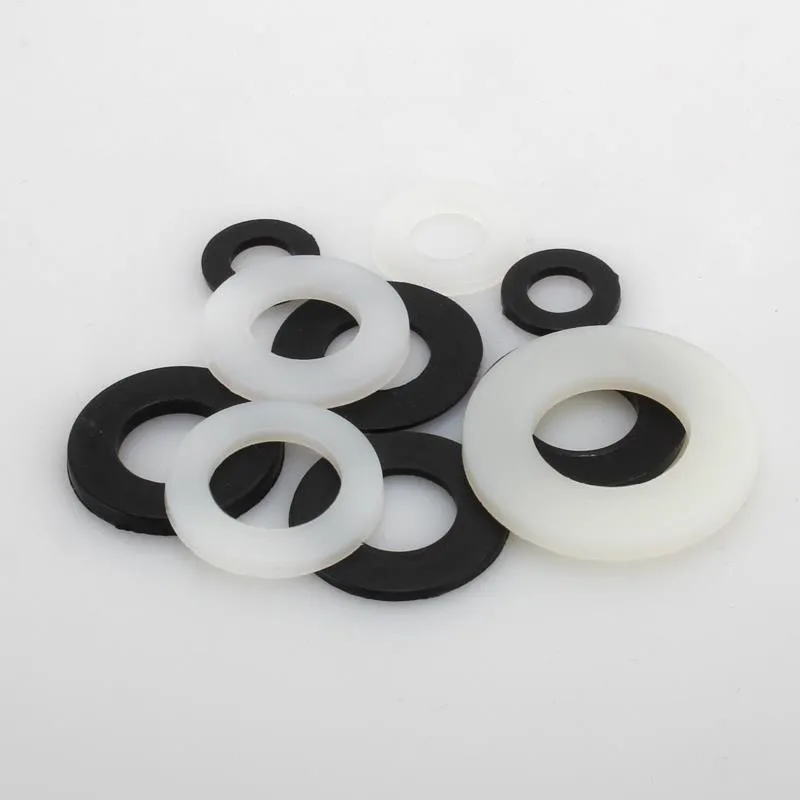 Customized M2 M3 M4 M5 M6 M8 M10 M12 M16 M14 M16 M18 M20 M24 Black white PA66 Nylon flat Washers