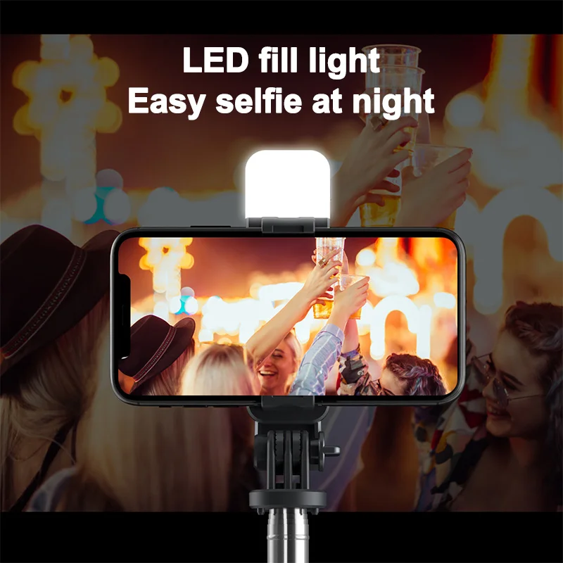 
1045mm l02s selfie stick led fill light wireless bluetooths mini selfie stick tripod 360 degree rotation flexible selfie stick 