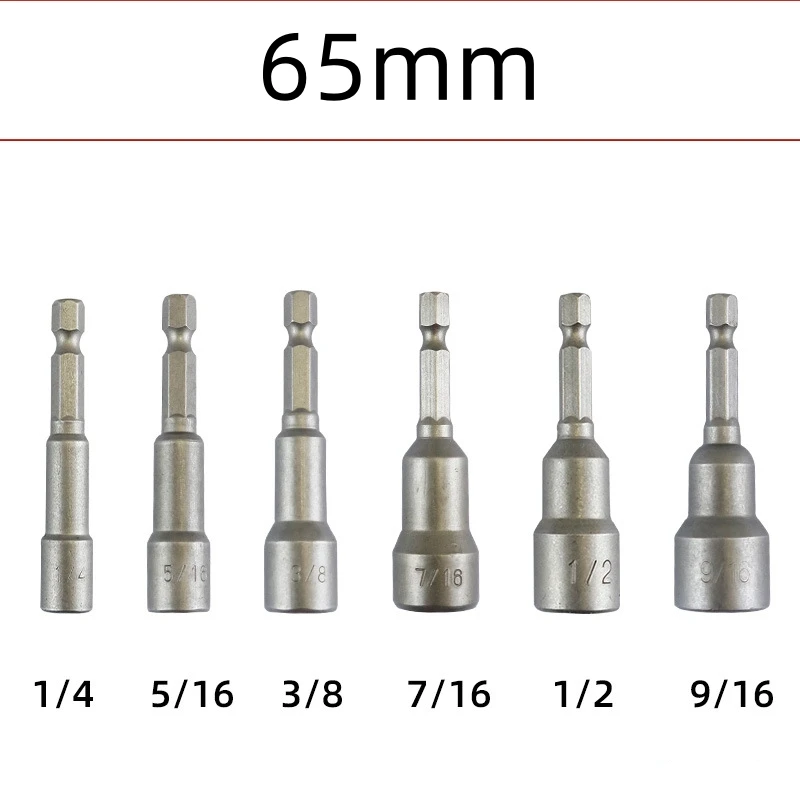 1/4 5/16 3/8 7/16 1/2 9/16 Magnetic Hex Socket Sleeve Bit Nut Driver