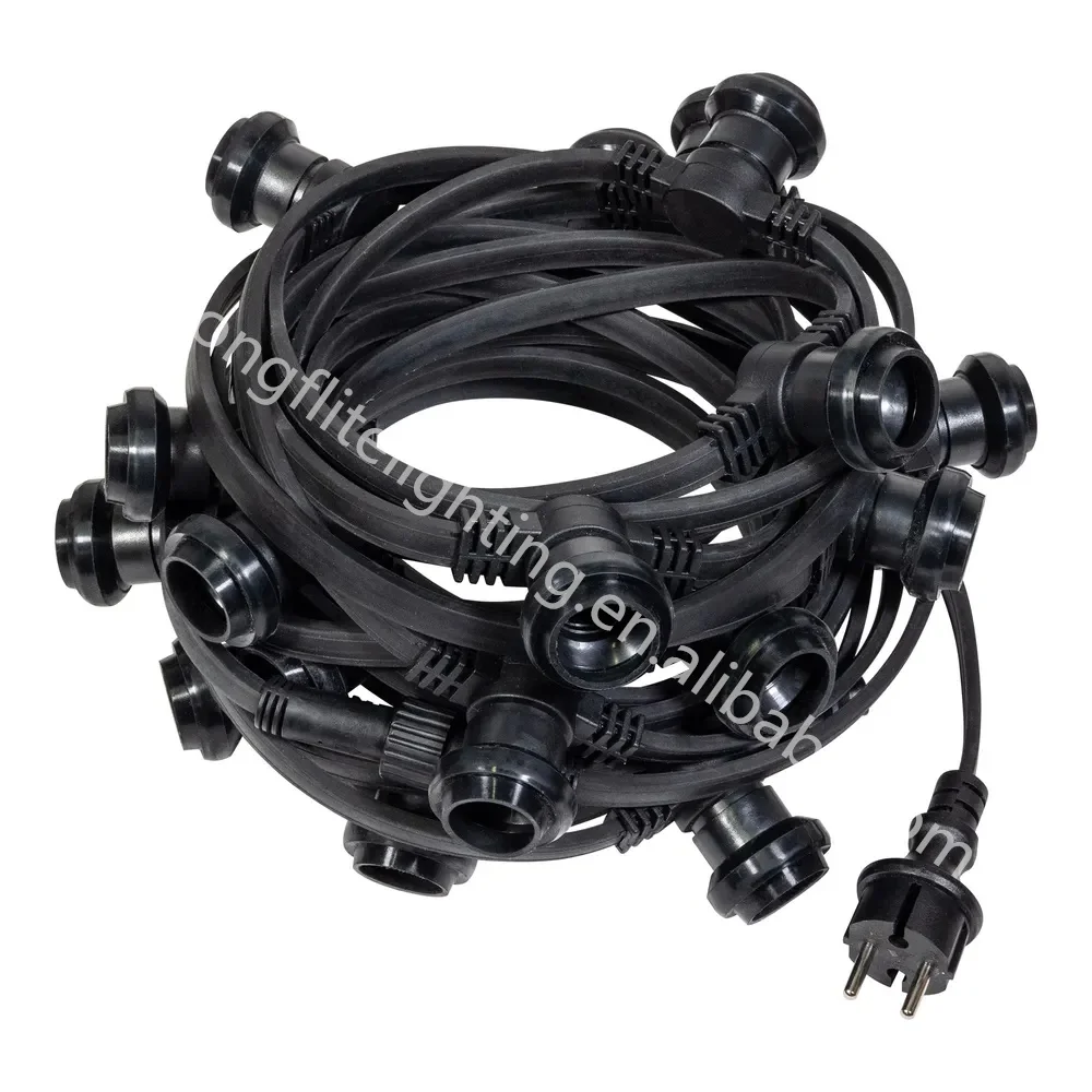 G45 Commercial Grade Waterproof Festoon Lighting 50m 10m IP65 String Light Belt Flat Cable E27 Garland Led Light