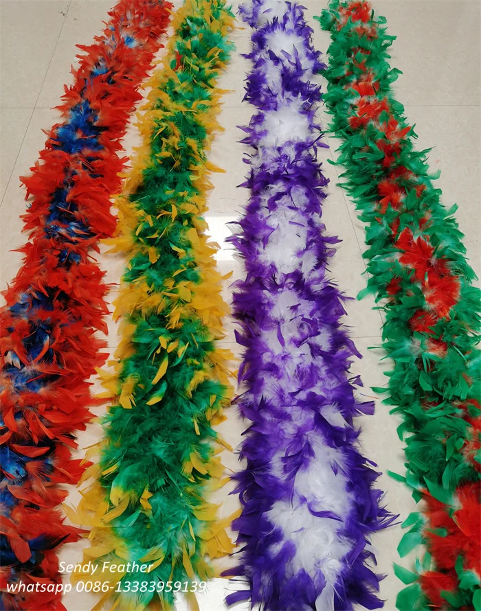 Heavy Boa Two Tone 120 Gram Chandelle Feather Boa Red with Black Tip Boa for Party Wedding Costume