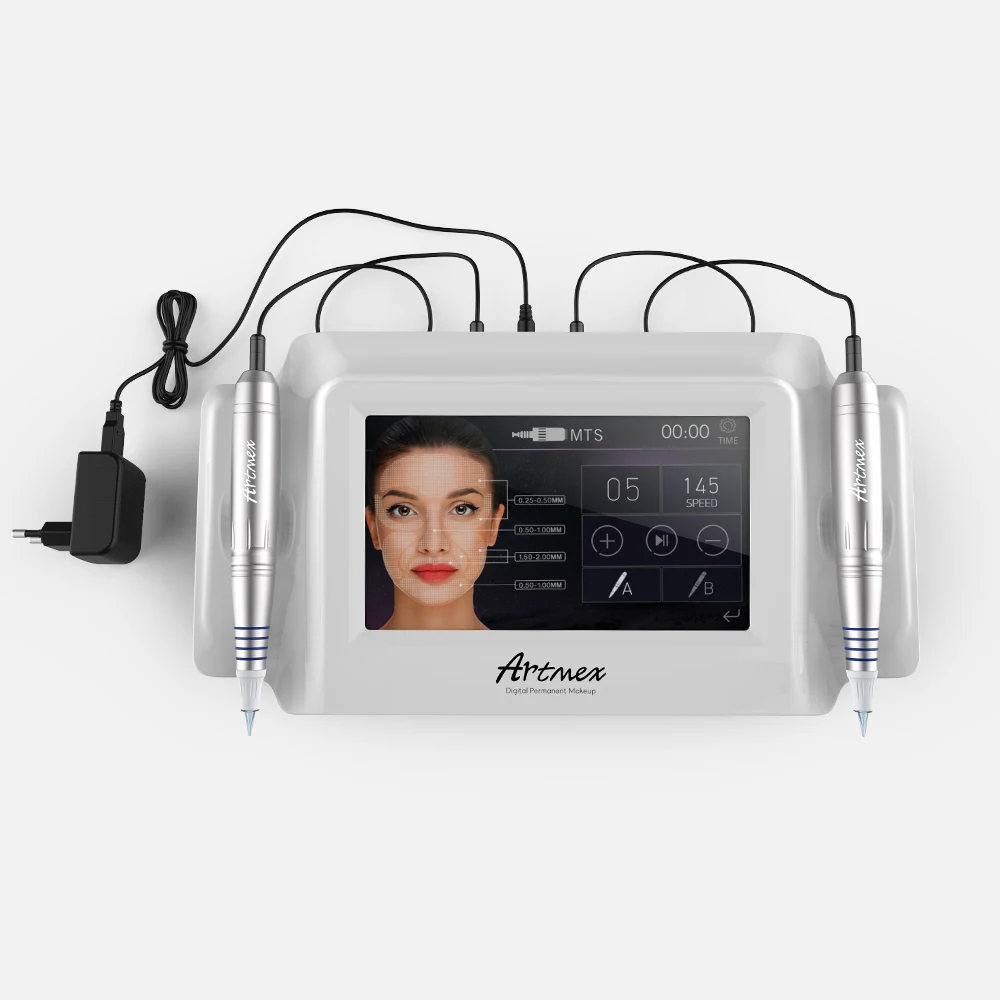 Pmu Mts System Eyebrow Lip Rotary Tattoo Pen  2 In 1 Microneeding Tattoo Permanent Digital Makeup Machine