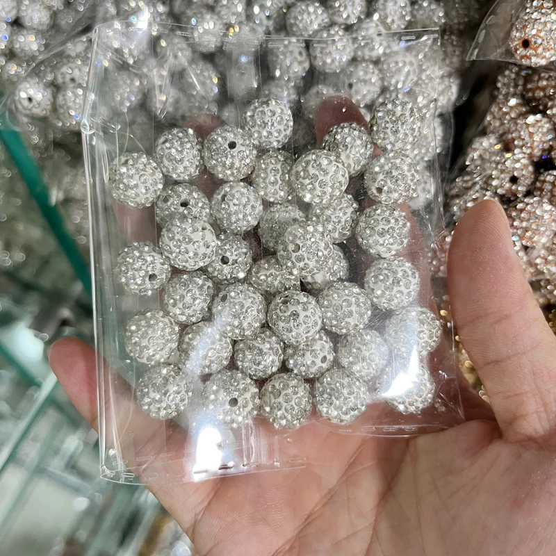 6mm 8mm 10mm 12mm Disco Balls Clay Beads , Loose Polyer Spacers Beads for Jewelry Making
